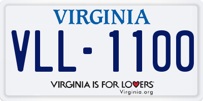 VA license plate VLL1100