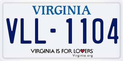 VA license plate VLL1104