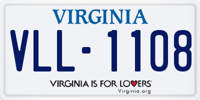 VA license plate VLL1108