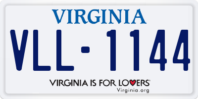 VA license plate VLL1144