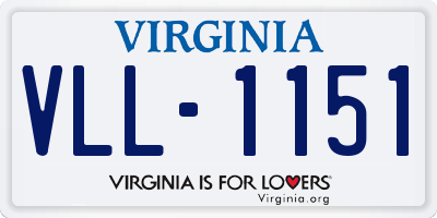 VA license plate VLL1151