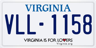 VA license plate VLL1158