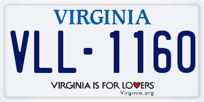 VA license plate VLL1160