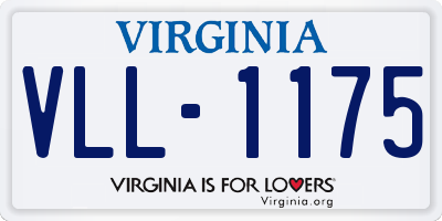 VA license plate VLL1175