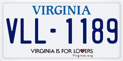 VA license plate VLL1189