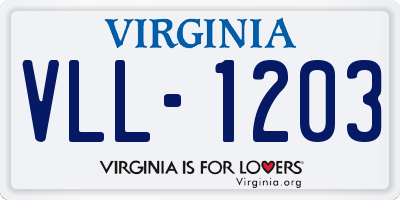 VA license plate VLL1203