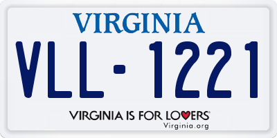 VA license plate VLL1221