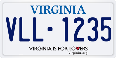 VA license plate VLL1235