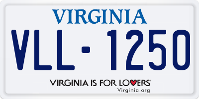 VA license plate VLL1250