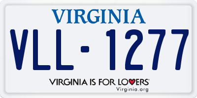 VA license plate VLL1277