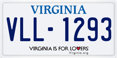 VA license plate VLL1293