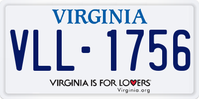 VA license plate VLL1756