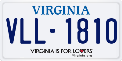 VA license plate VLL1810