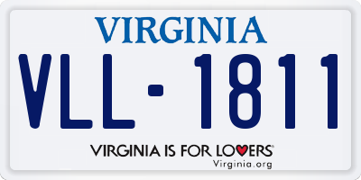 VA license plate VLL1811