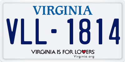 VA license plate VLL1814