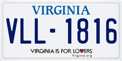 VA license plate VLL1816