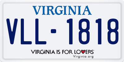 VA license plate VLL1818