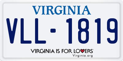 VA license plate VLL1819