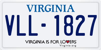 VA license plate VLL1827