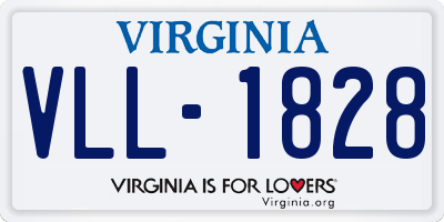 VA license plate VLL1828