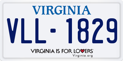 VA license plate VLL1829