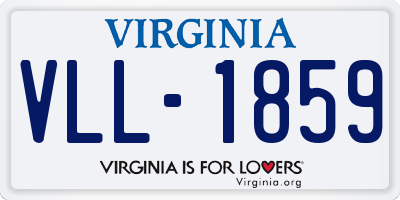 VA license plate VLL1859