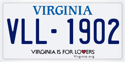 VA license plate VLL1902