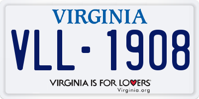 VA license plate VLL1908