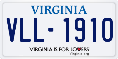 VA license plate VLL1910