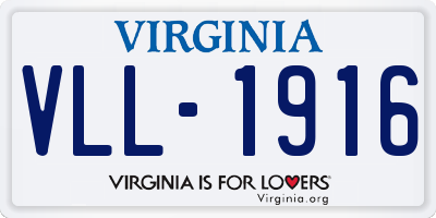 VA license plate VLL1916