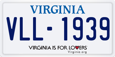 VA license plate VLL1939