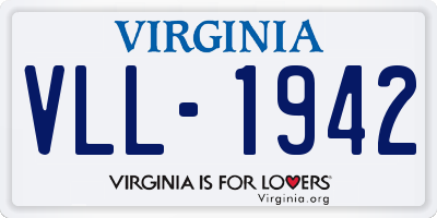 VA license plate VLL1942