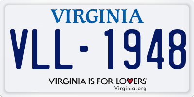 VA license plate VLL1948