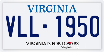 VA license plate VLL1950