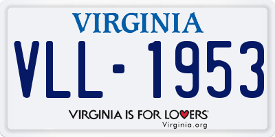 VA license plate VLL1953