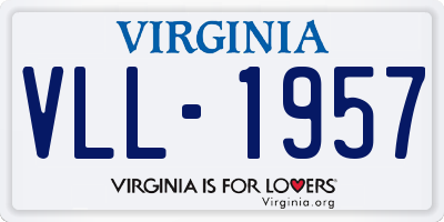 VA license plate VLL1957