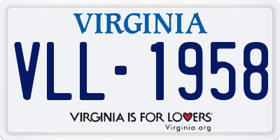 VA license plate VLL1958