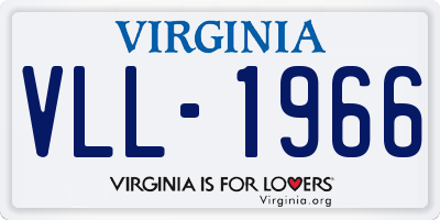 VA license plate VLL1966