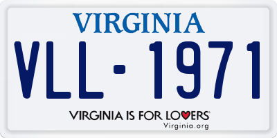 VA license plate VLL1971