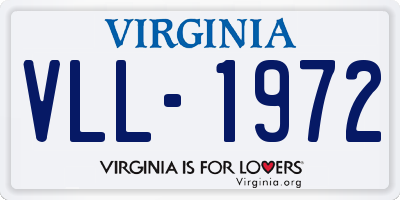 VA license plate VLL1972