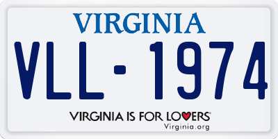 VA license plate VLL1974