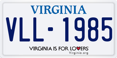 VA license plate VLL1985