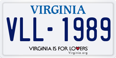 VA license plate VLL1989