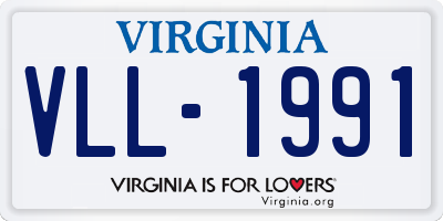 VA license plate VLL1991