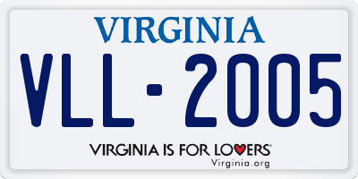 VA license plate VLL2005