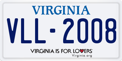 VA license plate VLL2008