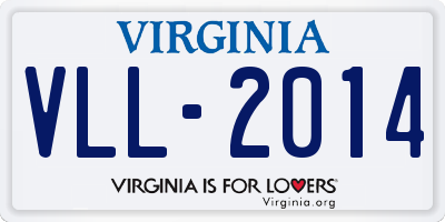 VA license plate VLL2014