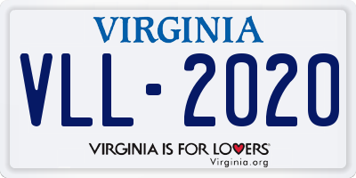 VA license plate VLL2020