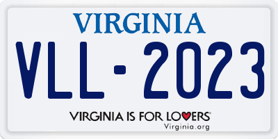 VA license plate VLL2023