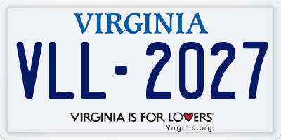 VA license plate VLL2027